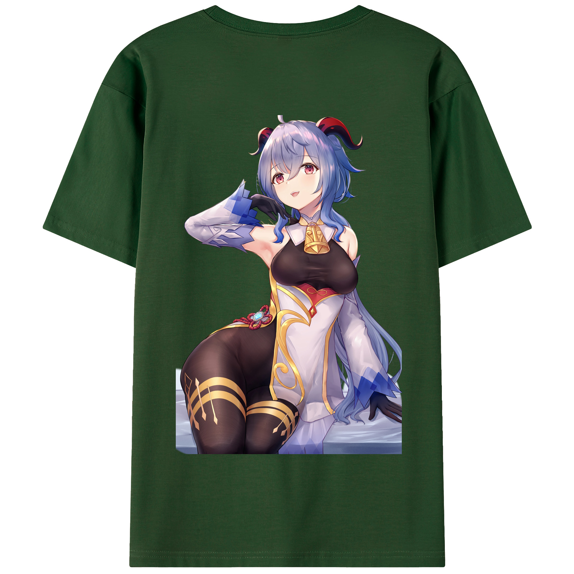 げんし神 甘雨 かんう genshin Ganyu 綿100％半袖Tシャツ（背面プリント）